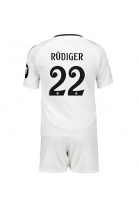 Real Madrid Antonio Rudiger #22 Babytruitje Thuis tenue Kind 2024-25 Korte Mouw (+ Korte broeken)